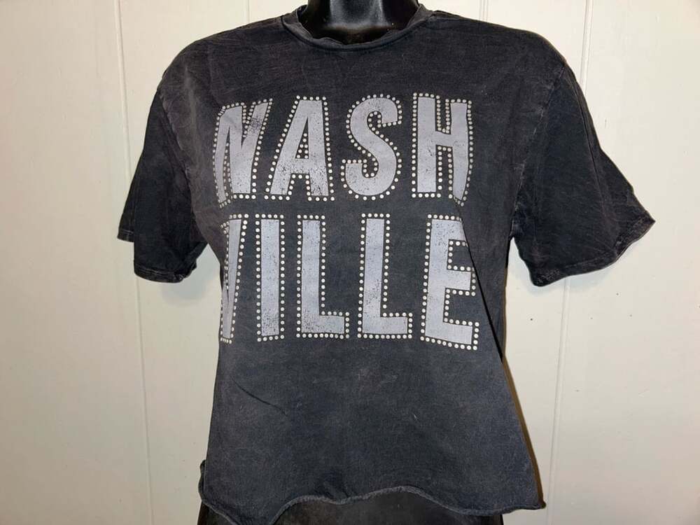 Organic Collective Nashville Graphic T-Shirt Black Studded Tee